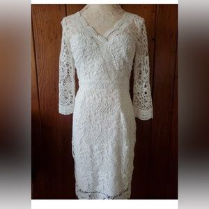 Lulus Rainey White Lace Midi Dress Size Small